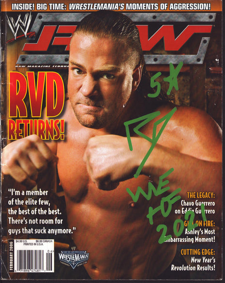 Rob Van Dam signed WWE RAW Magazine February 2006