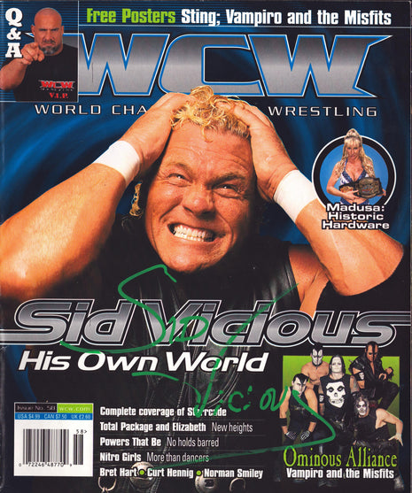 Sid Vicious signed WCW Magazine Issue 58