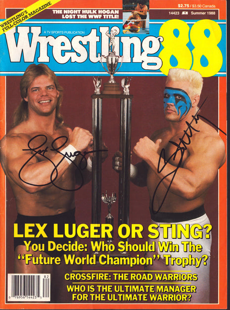 Sting & Lex Luger dual signed Wrestling 88 Magazine Summer 1988