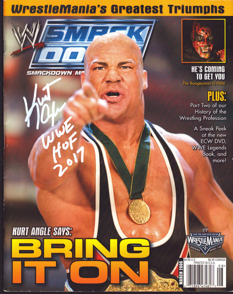 Kurt Angle signed WWE Smackdown Magazine March 2006