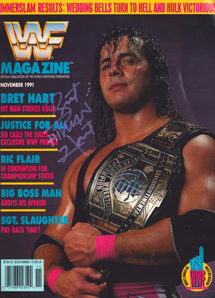 Bret Hart signed WWF Magazine November 1991