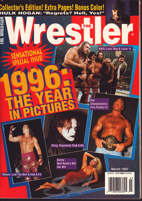 Sunny signed The Wrestler Magazine March 1997