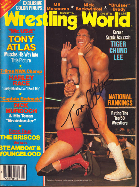 Tony Atlas signed Wrestling World Magazine February 1984