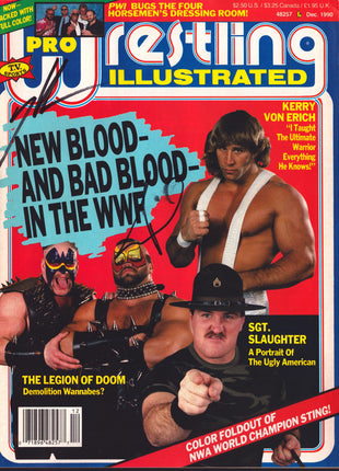 Road Warriors - Hawk & Animal dual signed PWI Magazine December 1990