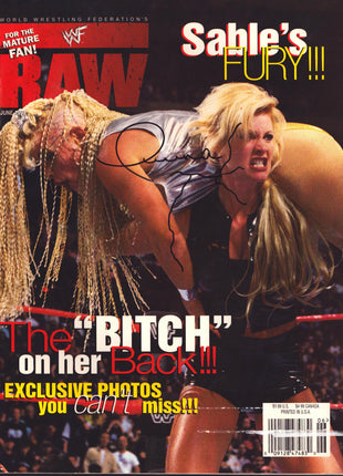 Luna Vachon signed WWF Raw Magazine June 1998