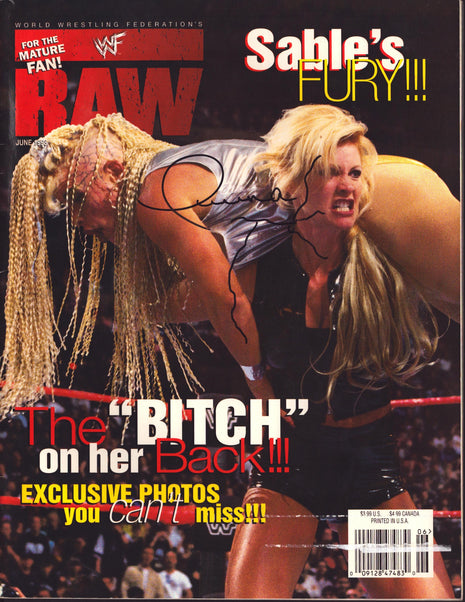 Luna Vachon signed WWF Raw Magazine June 1998