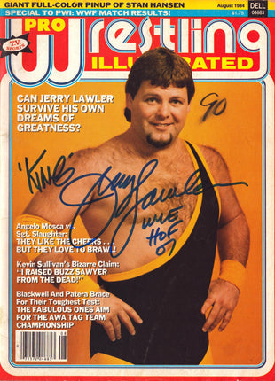 Jerry Lawler signed PWI Magazine August 1984