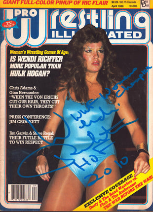 Wendi Richter signed PWI Magazine April 1986