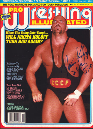 Nikita Koloff signed PWI Magazine November 1987