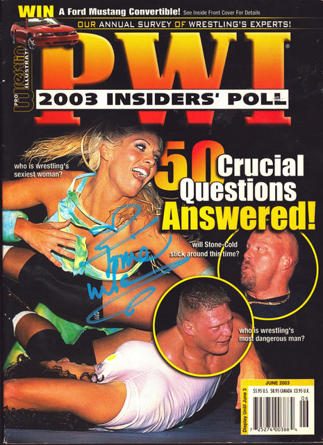 Torrie Wilson signed PWI Magazine June 2003