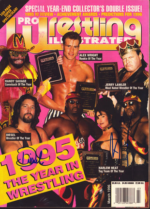 Diesel & Booker T dual signed PWI Magazine March 1996