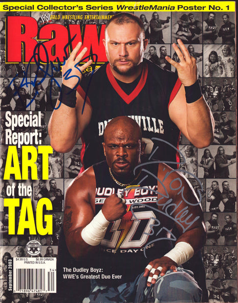 Bubba Ray & Dvon Dudley dual signed WWE Magazine September 2003