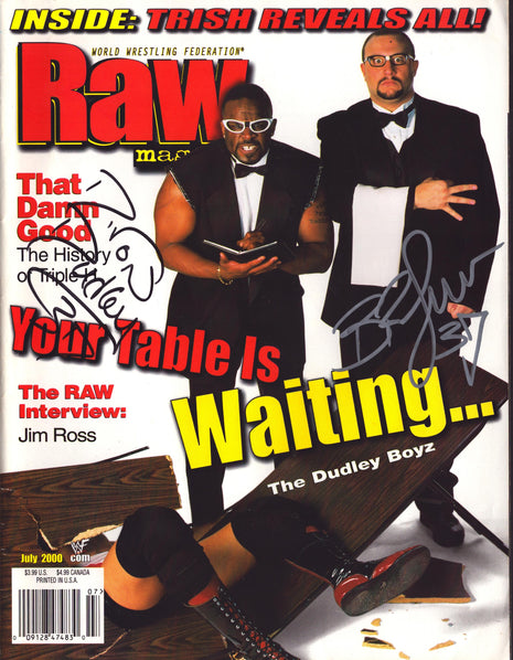 Bubba Ray & Dvon Dudley dual signed WWE Magazine July 2000