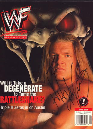Triple H signed WWF Magazine April 1999
