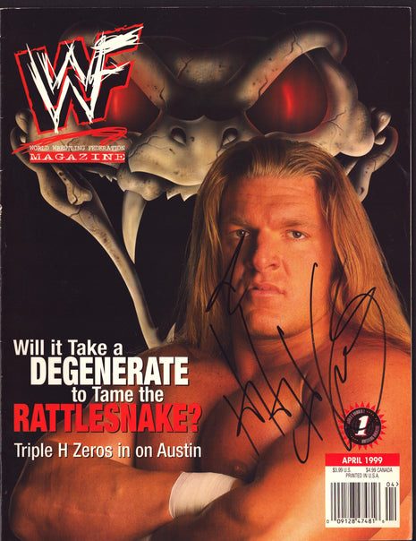 Triple H signed WWF Magazine April 1999