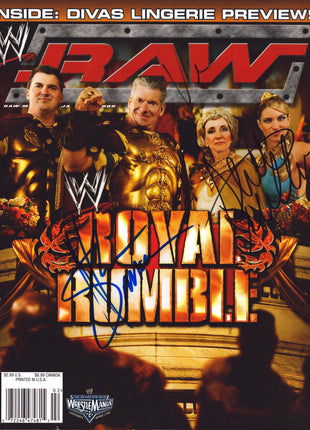 Shane McMahon, Stephanie McMahon & Vince McMahon triple signed WWE Raw Magazine January 2006