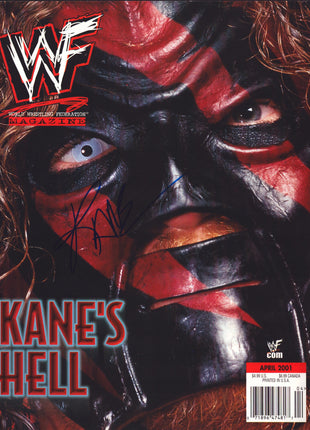 Kane signed WWF Magazine April 2001