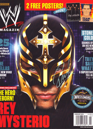 Rey Mysterio signed WWE Magazine February 2014