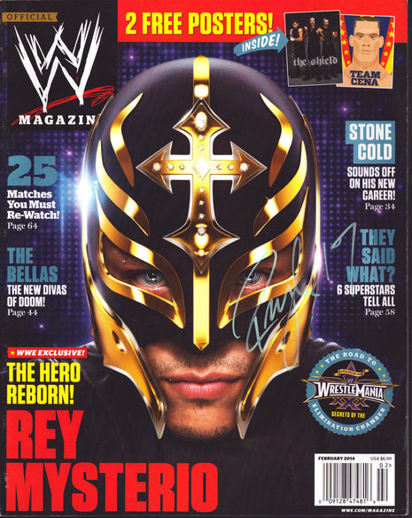 Rey Mysterio signed WWE Magazine February 2014