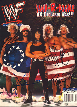 Billy Gunn, X-Pac, Triple H, Road Dogg multi-signed WWF Magazine July 1998