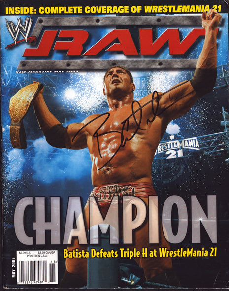 Batista signed WWE Raw Magazine May 2005