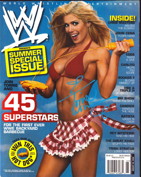 Torrie Wilson signed WWE Magazine August 2006