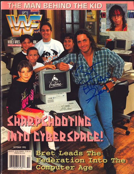 Bret Hart signed WWF Magazine October 1995