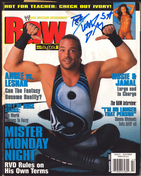 Rob Van Dam signed WWE Raw Magazine November 2002