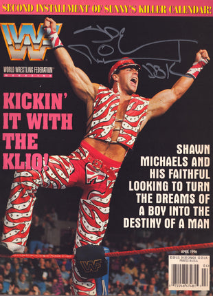 Shawn Michaels signed WWF Magazine April 1996