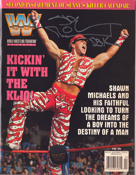 Shawn Michaels signed WWF Magazine April 1996