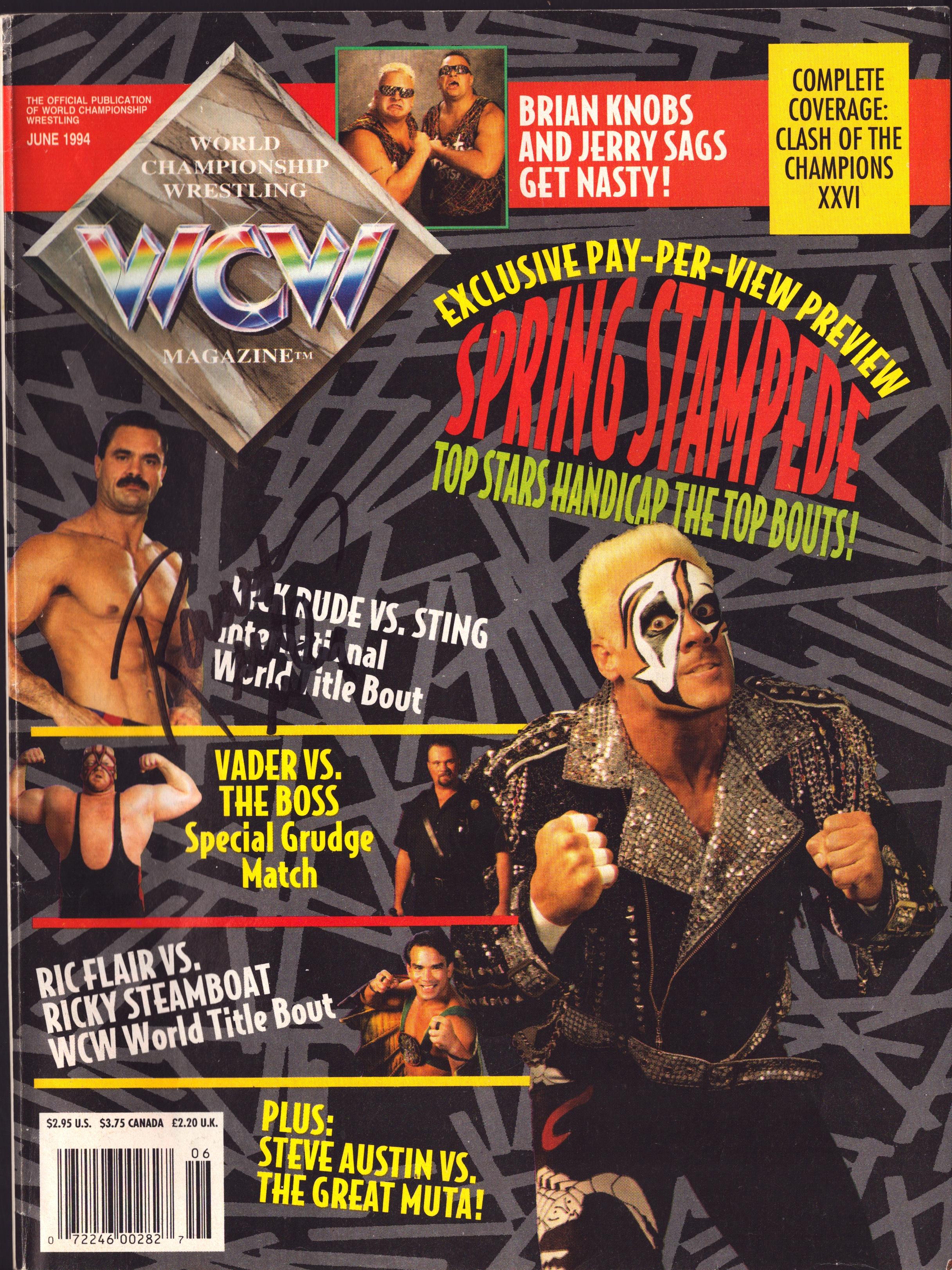 Rick Rude signed WCW Magazine June 1994 – Signed By Superstars