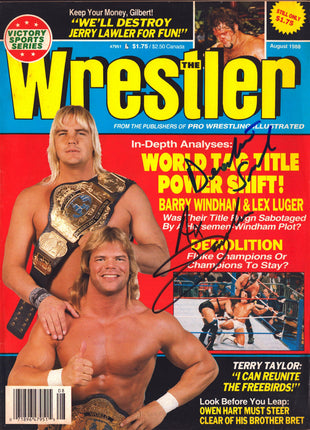 Demolition Ax & Smash dual signed The Wrestler Magazine August 1988