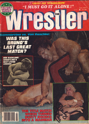 Harley Race signed The Wrestler Magazine July 1977