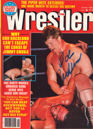 Bob Backlund signed The Wrestler Magazine October 1982