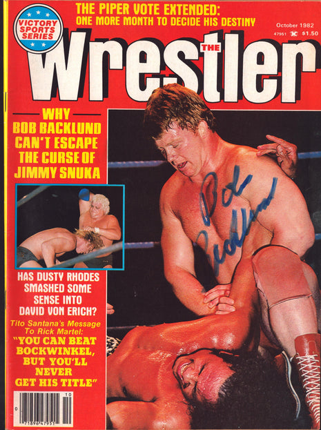 Bob Backlund signed The Wrestler Magazine October 1982