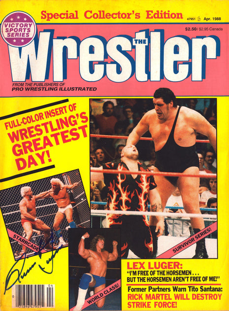 Ronnie Garvin signed The Wrestler Magazine April 1988