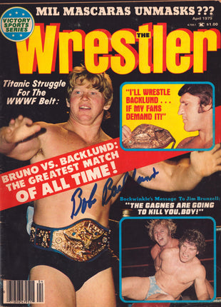 Bob Backlund signed The Wrestler Magazine April 1979