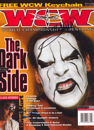 Sting & Bret Hart dual signed WCW Magazine #55