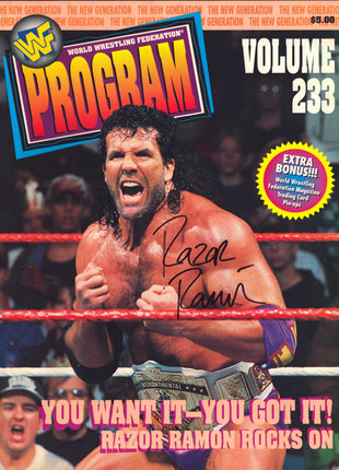 Razor Ramon signed WWF Event Program Volume 233