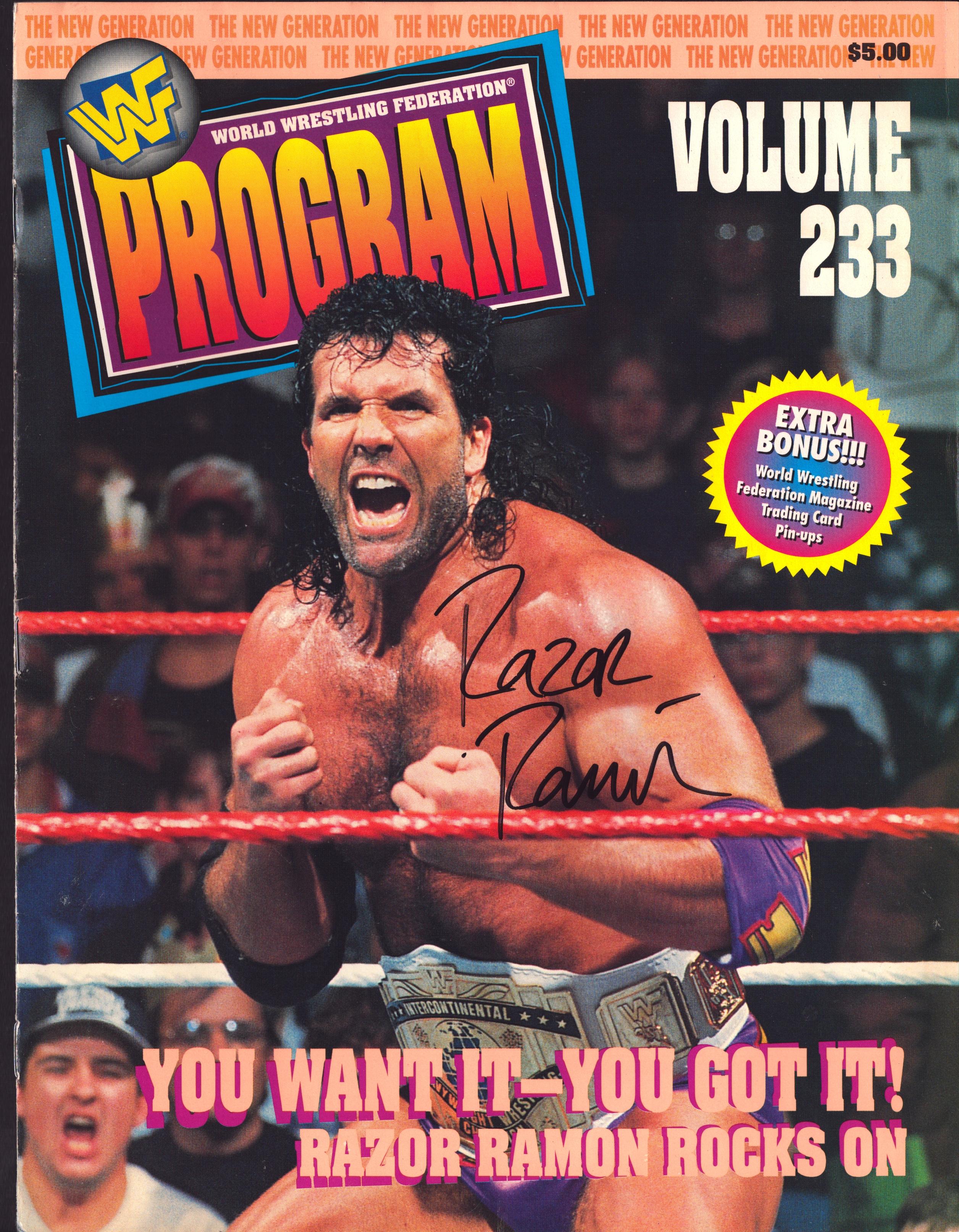 Wwf Magazine Razor Ramon Razor Ramon signed WWF Event Program Volume 233 – Signed By Superstars
