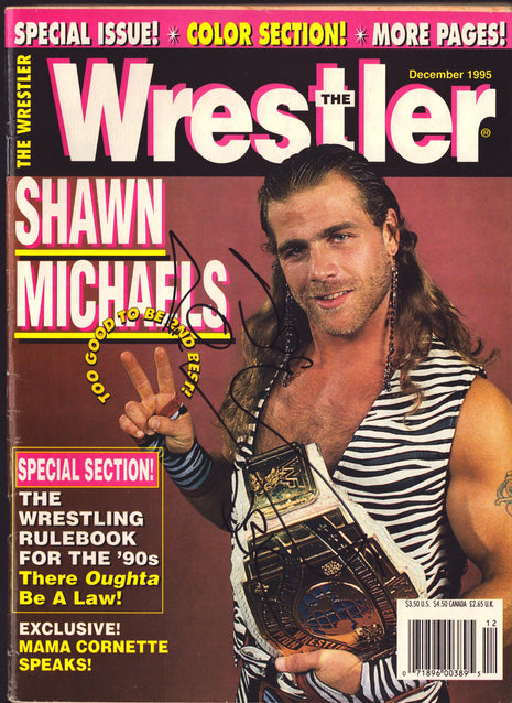 Shawn Michaels signed The Wrestler Magazine December 1995