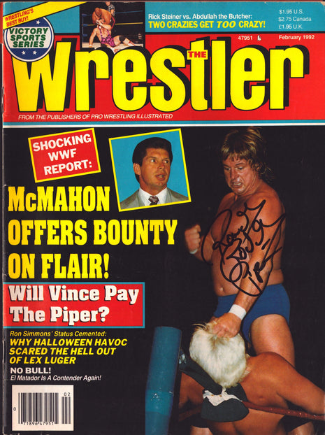 Rowdy Roddy Piper signed The Wrestler Magazine February 1992