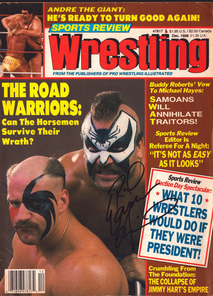 Animal signed The Wrestler Magazine December 1988