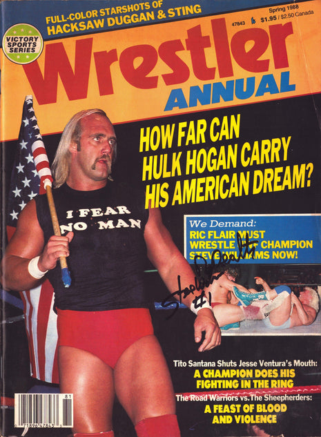 Steve Williams signed The Wrestler Magazine Spring 1988