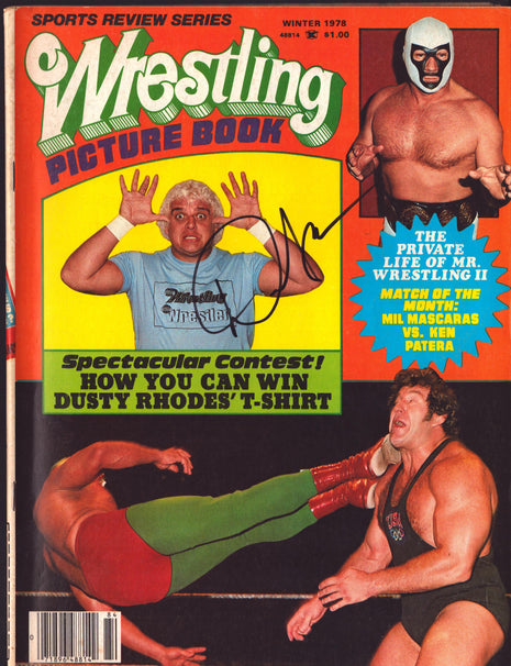 Dusty Rhodes signed Sports Review Wrestling Magazine Winter 1978