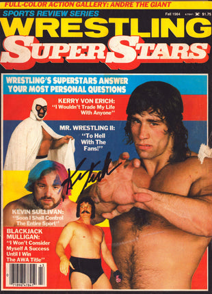 Kevin Sullivan signed Sports Review Wrestling Magazine Fall 1984