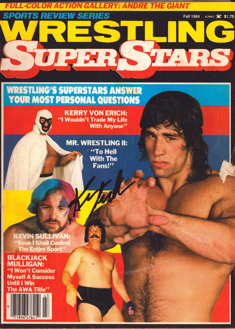 Kevin Sullivan signed Sports Review Wrestling Magazine Fall 1984