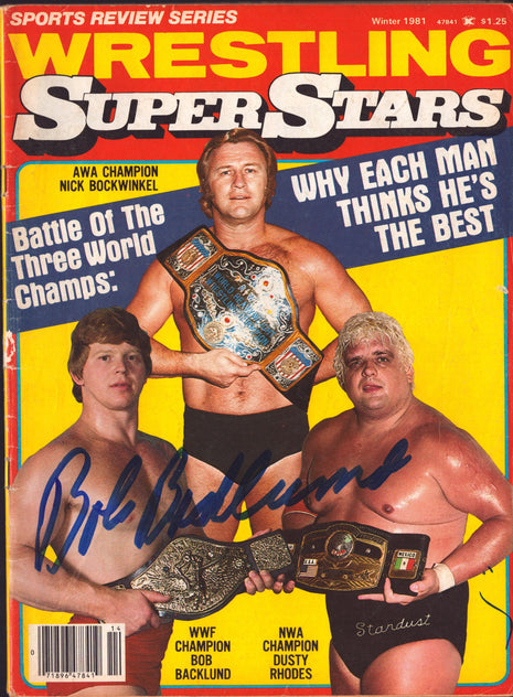 Bob Backlund signed Sports Review Wrestling Superstars Magazine Winter 1981