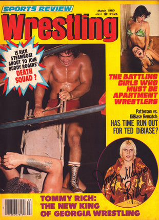 Tommy Rich signed Sports Review Wrestling Magazine March 1980