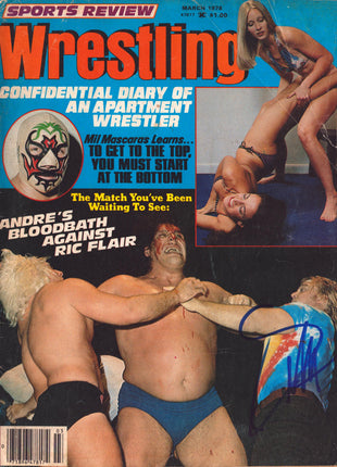 Greg Valentine signed Sports Review Wrestling Magazine March 1978